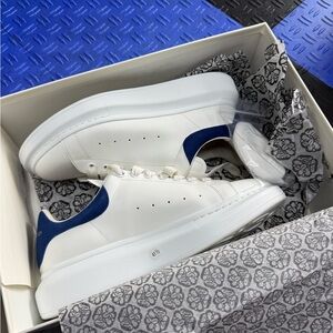 Alexander McQueen White and Blue Sneakers